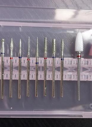 Насадки для манікюру, набір 12 шт