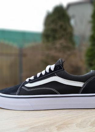 Жіночі літні низькі легкі кеди vans чорні з білим кеди ванс6 фото