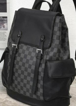 Якісний та місткий великий чоловічий міський рюкзак у клітку