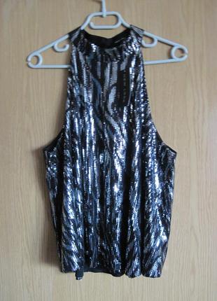 . Новий суперстрейч. топ у паєтках "new look" р.48