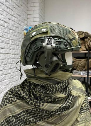 Шлем fast helmet (комплект) каска+крепеж+фонарик+кавер+навушники nij 3a класс