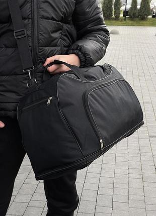 Дорожная сумка черная без лого9 фото