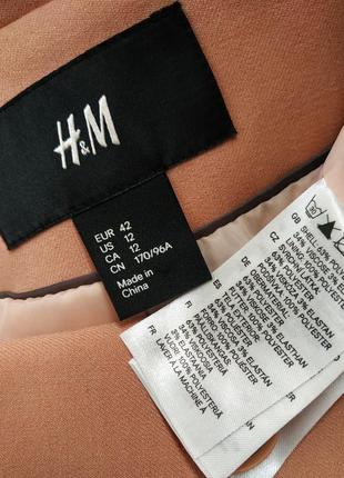 Стильный удлиненный пиджак h&m пудрового цвета5 фото