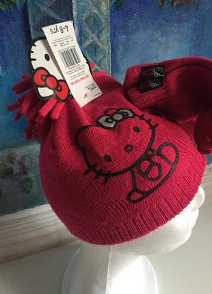 Комплект шапка перчатки hello kitty1 фото