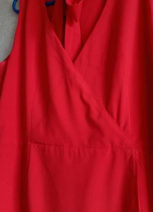 Красное мини платье на запах дженнифер энистон, цвета феррари, ручная работа в ателье5 фото