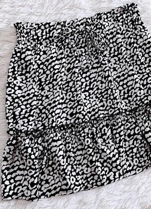 Сатиновая юбка shein леопардовый принт