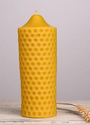 Свічка воскова з натурального бджолиного воску "медова" zigrivay (15х5см) (с06)
