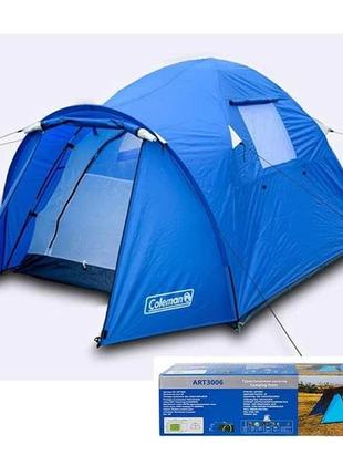 Палатка (намет) туристична  3-х місна coleman 1504 - розміри: (70+60+200) х 210 х 150 см3 фото
