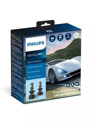 Комплект світлодіодних ламп philips h7 11972u91x2 led ultinon pro9100 +350% 12/24v