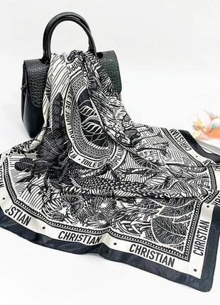 Женский атласный шелковый шарф