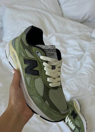 Женские кроссовки new balance 990 black/green