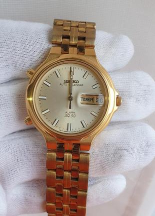 Чоловічий годинник часы seiko sq50 auto calendar alarm chronograph 37.5mm