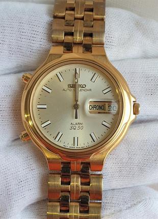Чоловічий годинник часы seiko sq50 auto calendar alarm chronograph 37.5mm