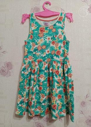 Платье с цветочным принтом на 4-5 лет1 фото