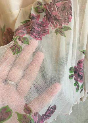 Романтичное мини платье цветочный принт сеточка7 фото