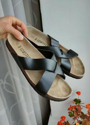 Кожаные тапки lobster мужские кожаные тапочки шлепанцы тапочки босоножки 42 - 43 birkenstock4 фото