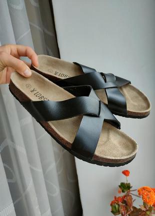 Кожаные тапки lobster мужские кожаные тапочки шлепанцы тапочки босоножки 42 - 43 birkenstock