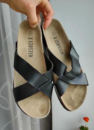 Кожаные тапки lobster мужские кожаные тапочки шлепанцы тапочки босоножки 42 - 43 birkenstock6 фото