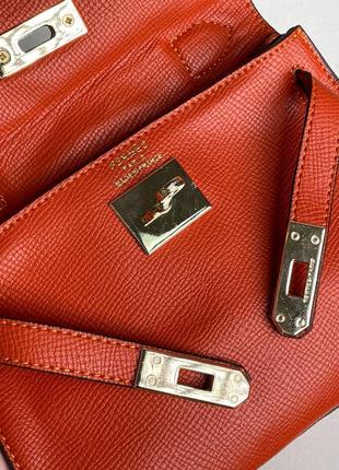 👜жіноча сумка hermès kèlly bag mini orange2 фото