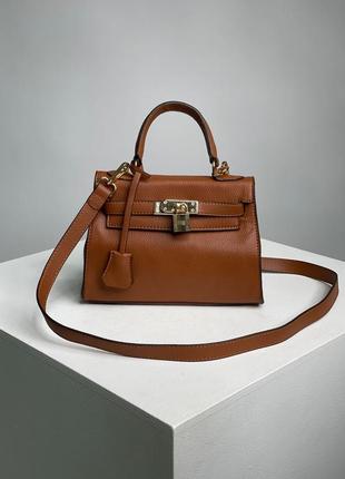 👜 hermès kèlly bag mini brown женская сумка