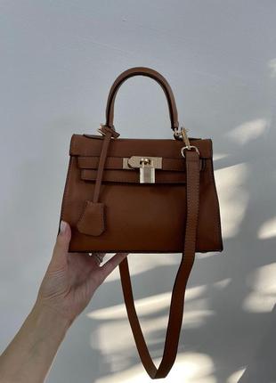 👜 hermès kèlly bag mini brown женская сумка3 фото