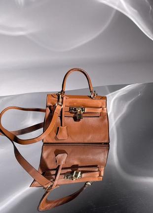 👜 hermès kèlly bag mini brown жіноча сумка9 фото