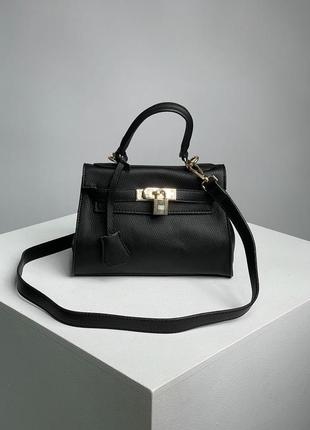 Женская сумка 👜 hermès kèlly bag mini black3 фото