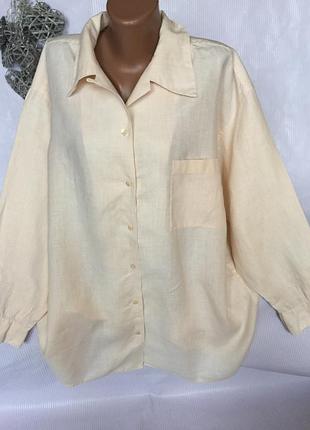 Нежная рубашка лен 100% большого размера