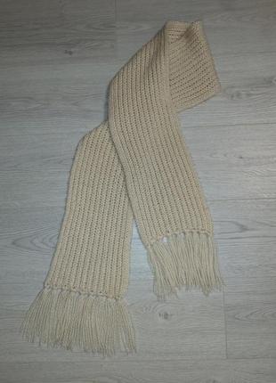 Длинный объемный шарф крупной вязки4 фото