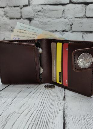 Класичний гаманець з монетніцею. шкіряний гаманець ручної роботи. стильний гаманець. шкіряне портмоне. портмоне зі шкіри.