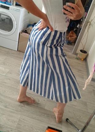 Брюки кюлоты панталоны широкие в полоску marella в виде max mara