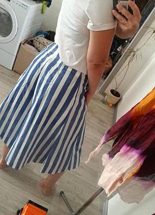 Брюки кюлоты панталоны широкие в полоску marella в виде max mara