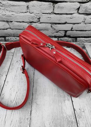 Лаффі. шкіряна сумка. жіноча сумка. жіноча сумка зі шкіри. червона сумка. сумка з натуральної шкіри9 фото