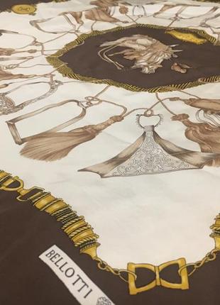 Bellotti etriers винтаж шелковый твил  шелк платок принт, италия4 фото