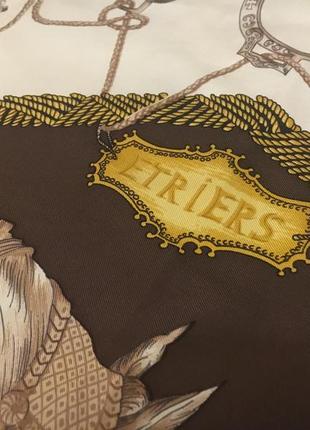 Bellotti etriers винтаж шелковый твил  шелк платок принт, италия5 фото