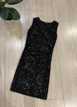 Платье перед велюр с паетками размер 8-10 select
