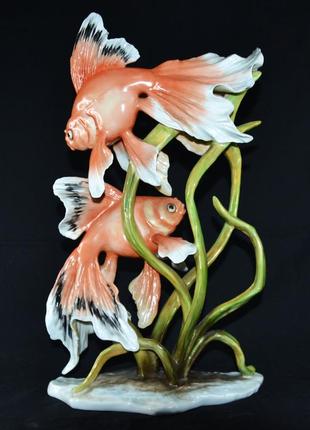Фарфоровая статуэтка "золотые рыбки" rosenthal германия2 фото