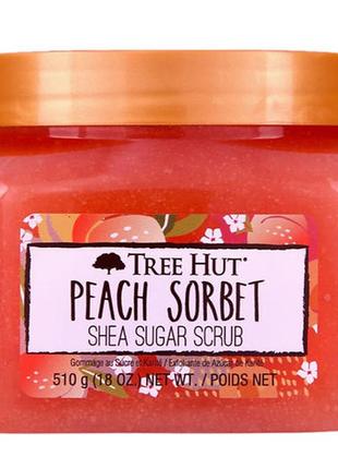 Цукровий скраб для тіла tree hut peach sorbet shea sugar scrub