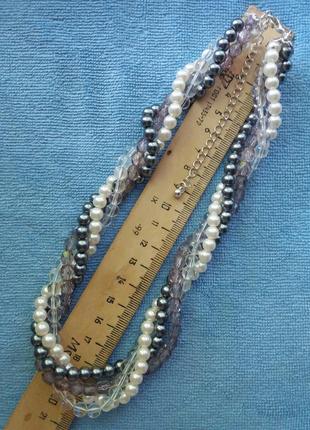 Ожерелье и серьги из искусственного жемчуга и бусин от avon4 фото