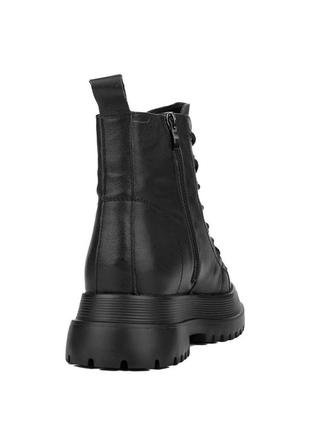 Женские зимние кожаные ботинки невысокие на шнуровке yalasou черные 39 40 363 фото
