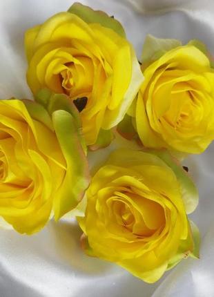 Голова (бутон) розы желтая 10 см1 фото