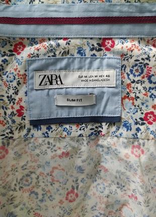 Рубашка zara хлопок slim
