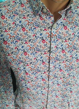 Рубашка zara хлопок slim