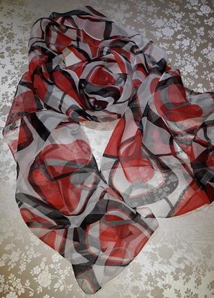 Шовковий шарф з абстрактним малюнком - модний аксесуар для неповторного образу2 фото
