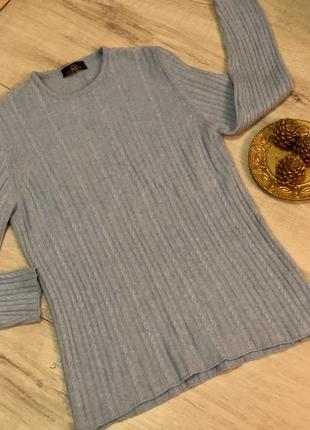 Голубой свитер италия ангора шерсть кашемир.стильный свитер .нежный свитер оверсайз