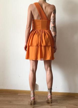 Оранжевое платье  на одно плечо h&m3 фото