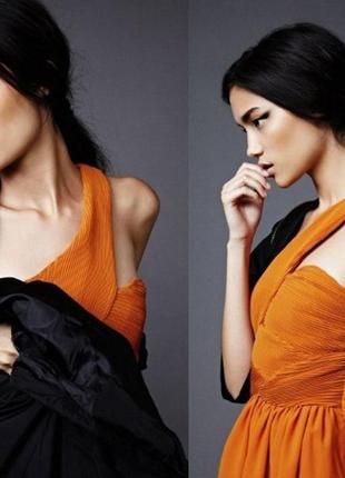 Оранжевое платье  на одно плечо h&m2 фото