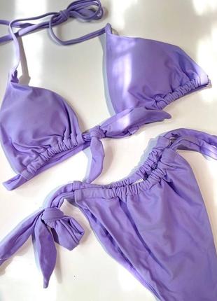 Купальник бикини фиолетовый с бантами женский раздельный5 фото