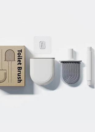 Силиконовый ершик для унитаза с гибкой щеткой черный