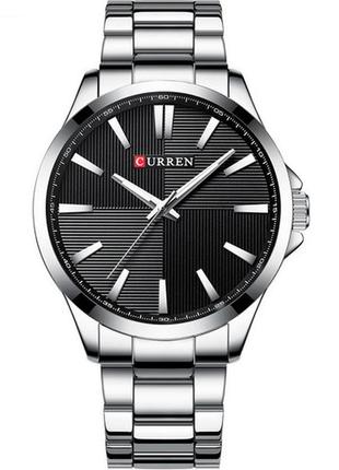 Класичний чоловічий наручний годинник curren 8322 silver-black